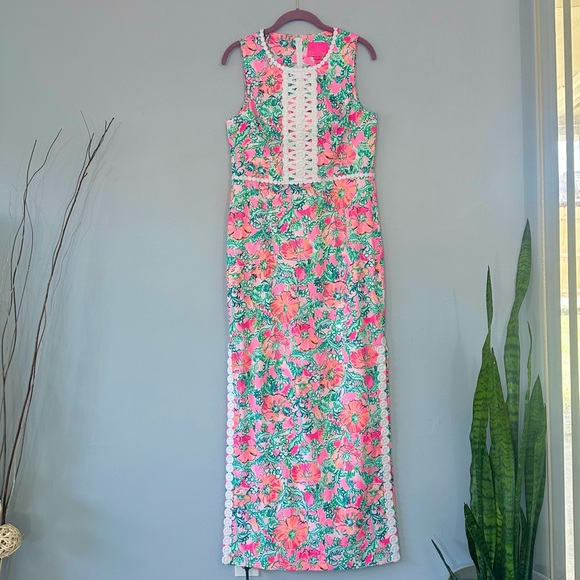 Lilly Pulitzer Pink and Green Floral Maxi Dress - Picture 10 of 15